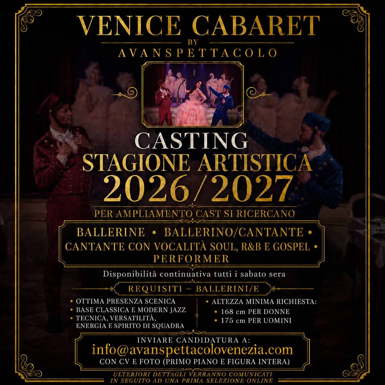 Casting ballerino/cantante e cantante per spettacolo a Mestre