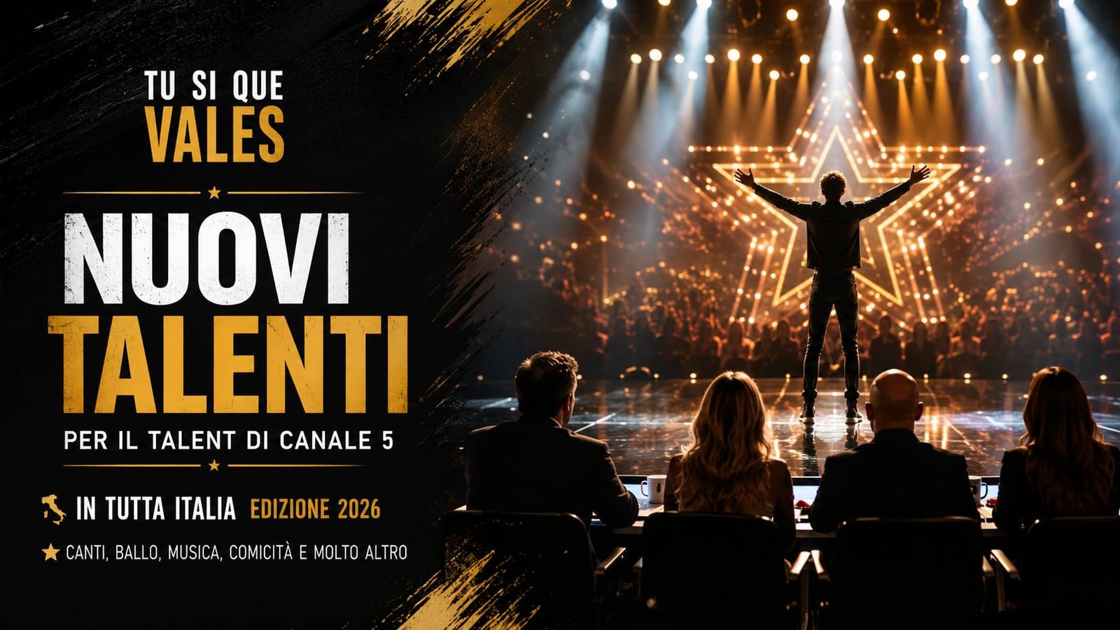 Casting uomini e donne talentuosi per programma tv "Tu Si Que Vales" 2026