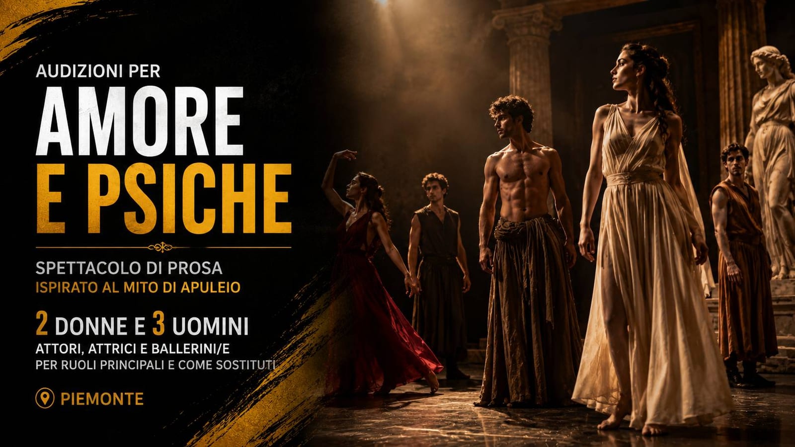 Casting attori e ballerini per "Amore e Psiche" in Piemonte