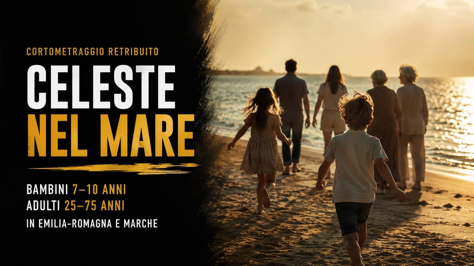 Casting bambini e adulti 7/75 anni per corto "Celeste nel mare"