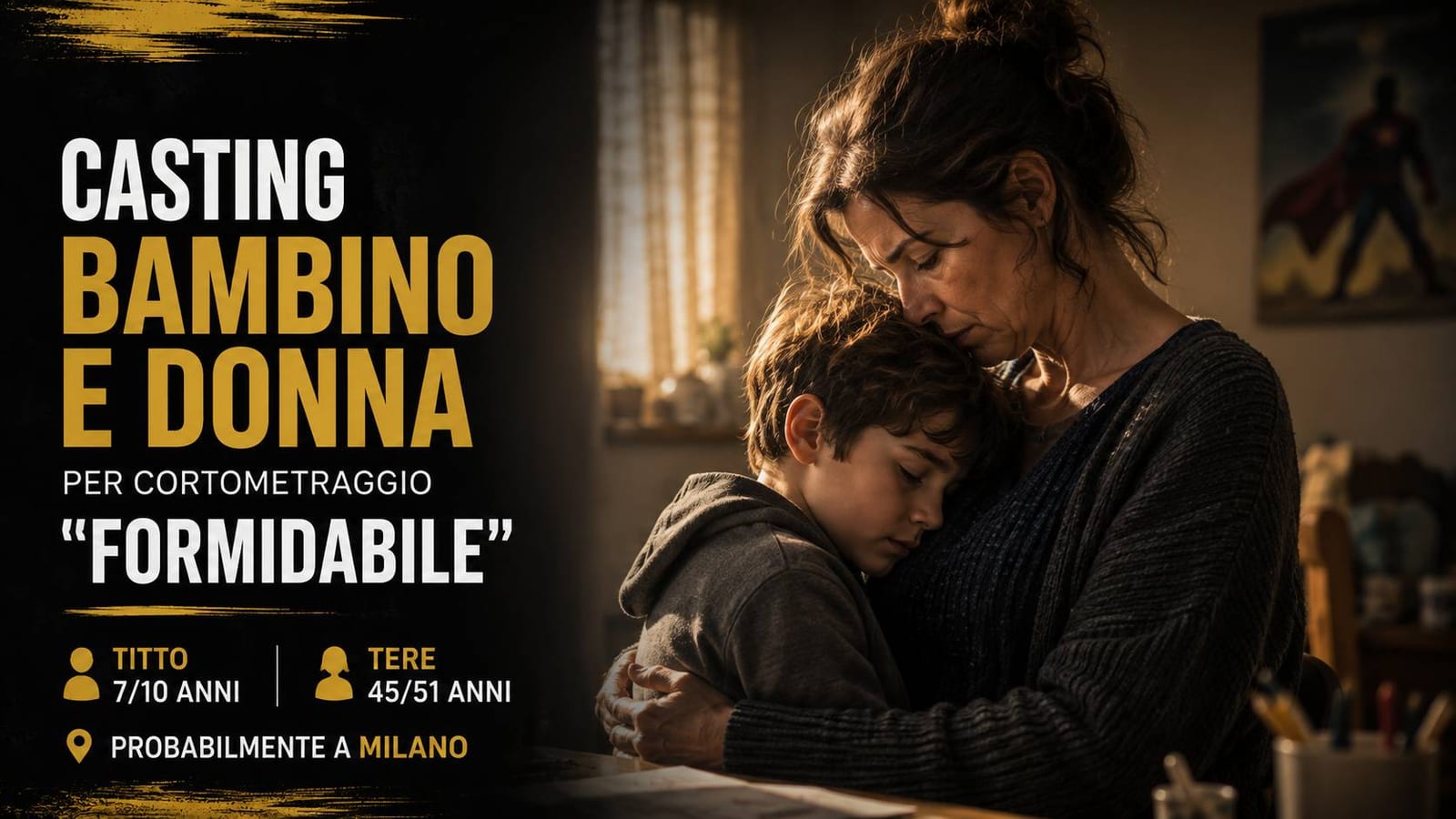 Casting bambino e donna per cortometraggio "Formidabile" a Milano
