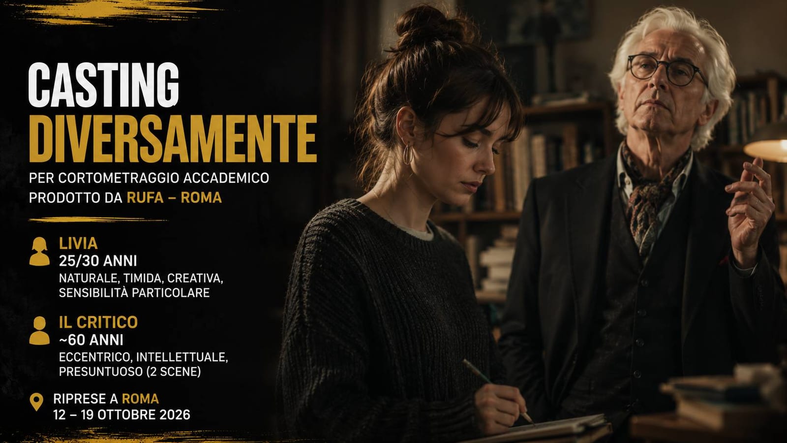 Casting attore e attrice per corto "Diversamente" a Roma