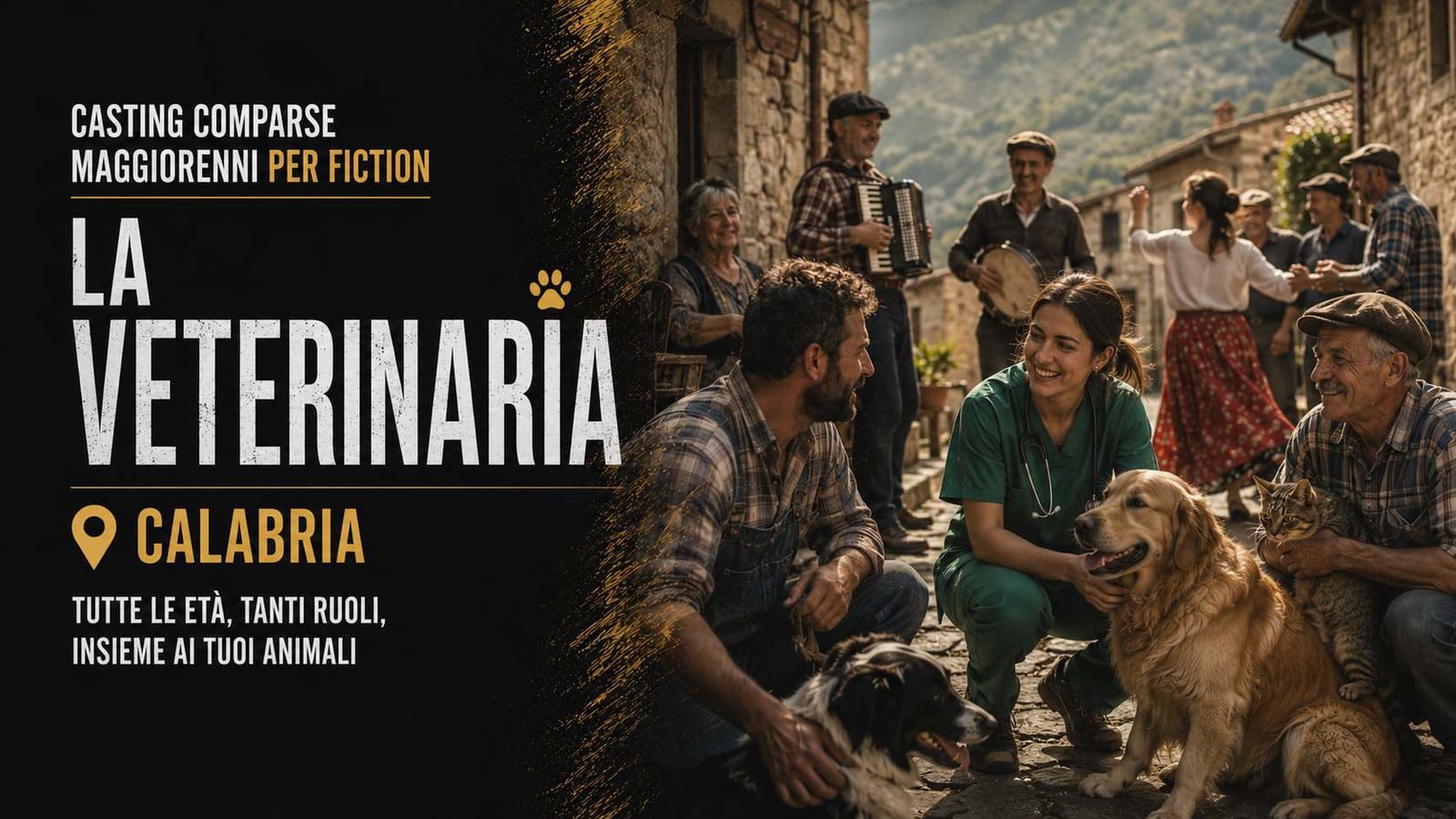 Nuova data Casting comparse 18/70 anni per fiction "La Veterinaria" in Calabria