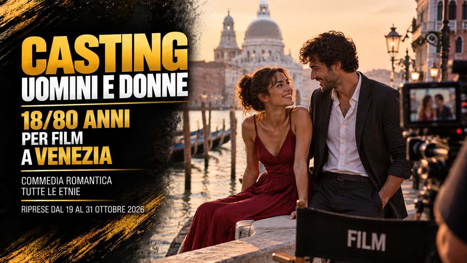 Casting uomini e donne 18/80 anni per film a Venezia