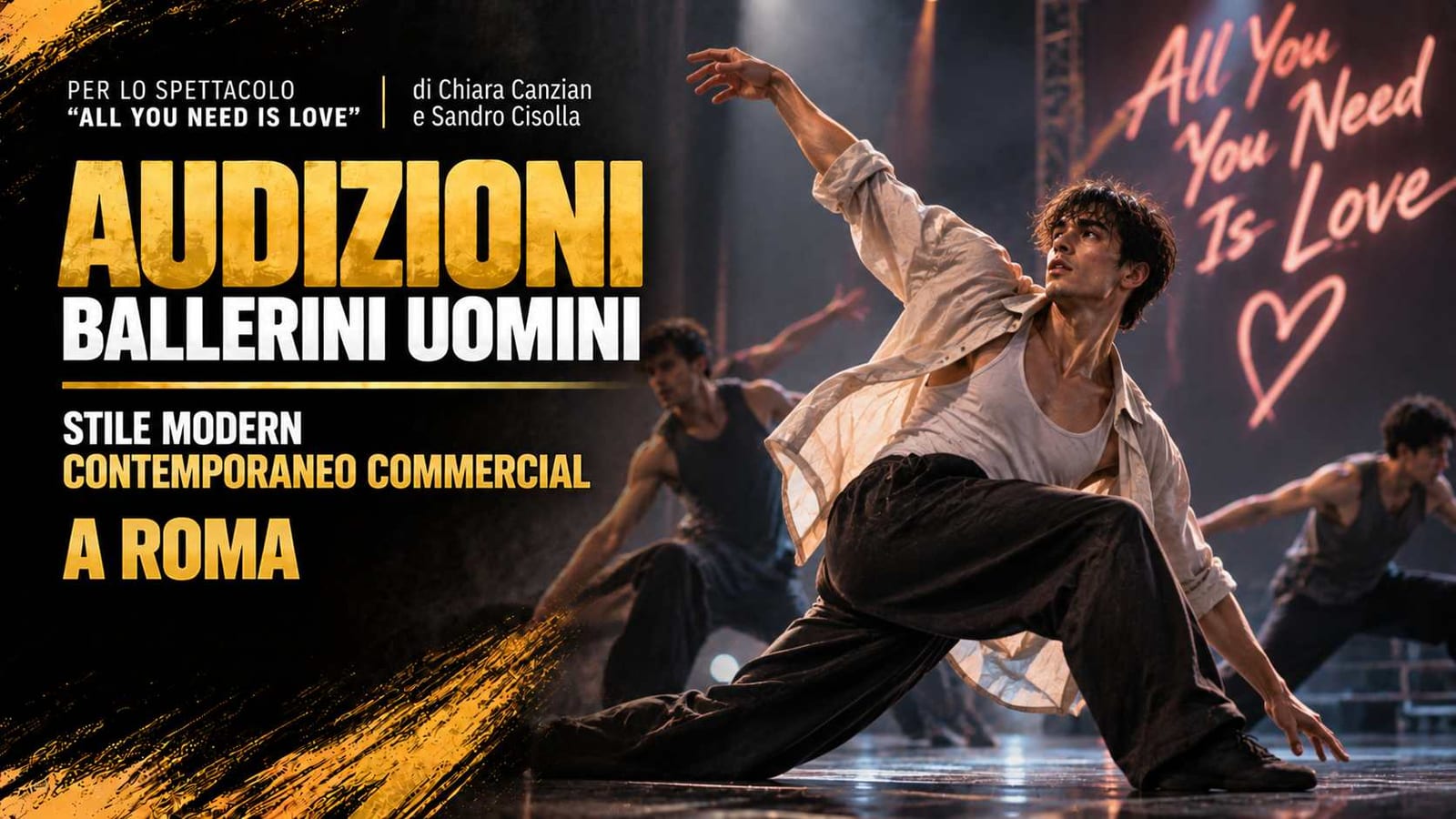 Audizioni ballerini per spettacolo "All You Need Is Love" a Roma