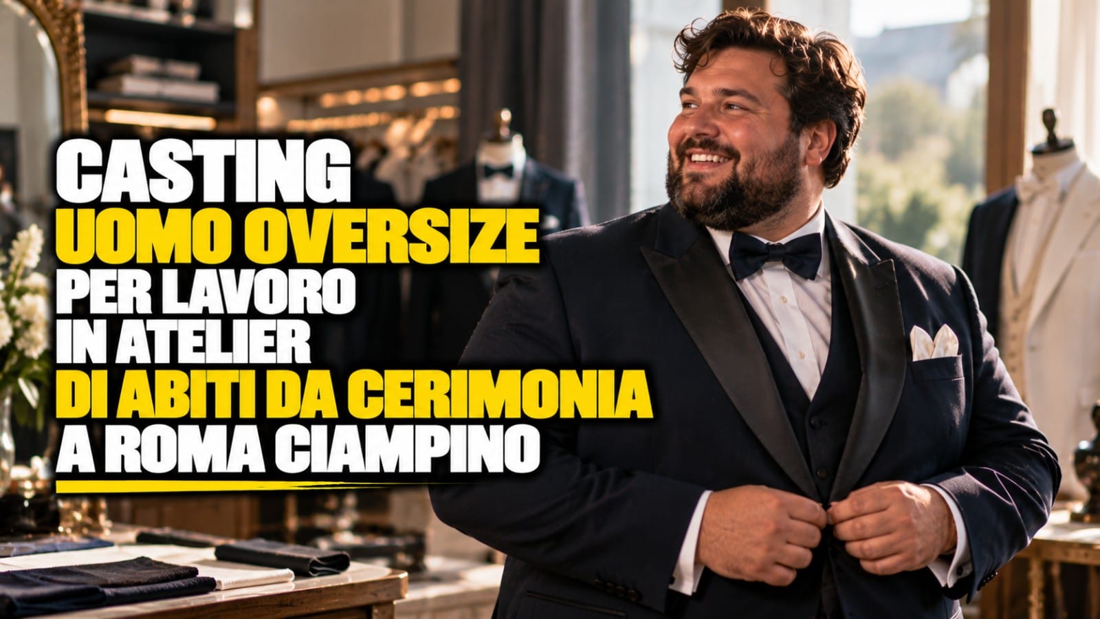 Casting uomo oversize per lavoro in atelier a Roma